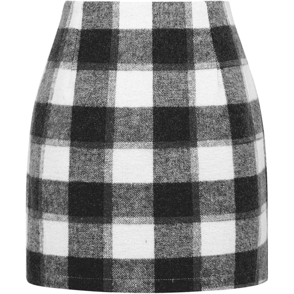 BRAND NEW IDEALSANXUN High Waist Plaid Bodycon Mini Skirt